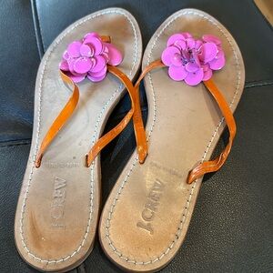 J. Crew sandal orange and hot pink size 8